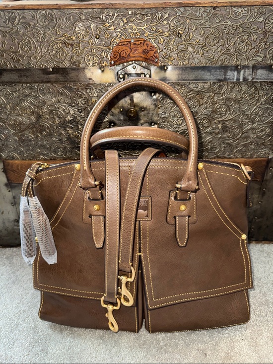 Dooney & Bourke Handbags - Dooney & Bourke Florentine Clayton in Elephant with strap